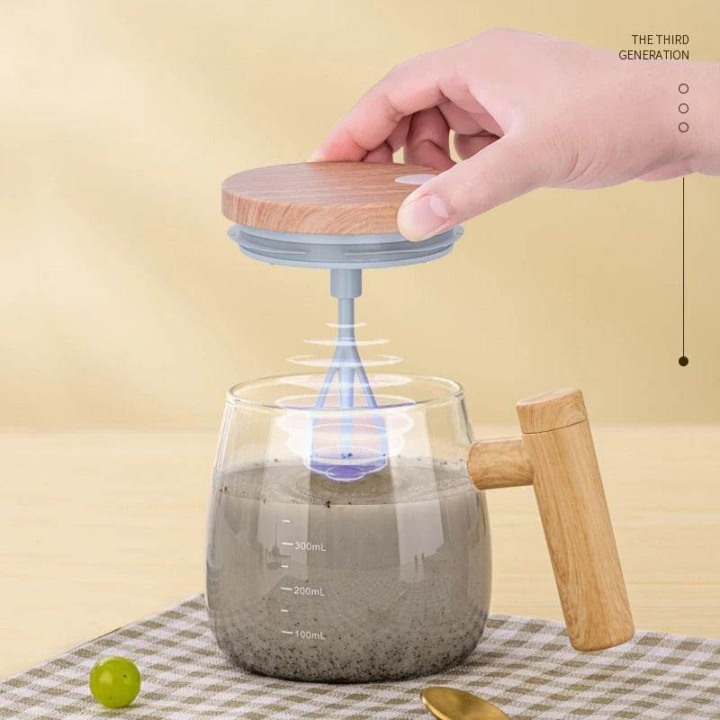 Portable Electric Stirring Glass Coffee Cup (400ml) - DMC Wholesale