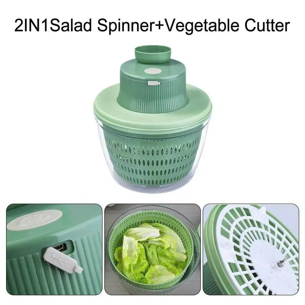 Multifunctional Electric Vegetable Chopper and Salad Spinner - DMC Wholesale