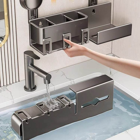 Tissue Box Wall-Mounted Bathroom Organiser (2 Compartment) - DMC Wholesale