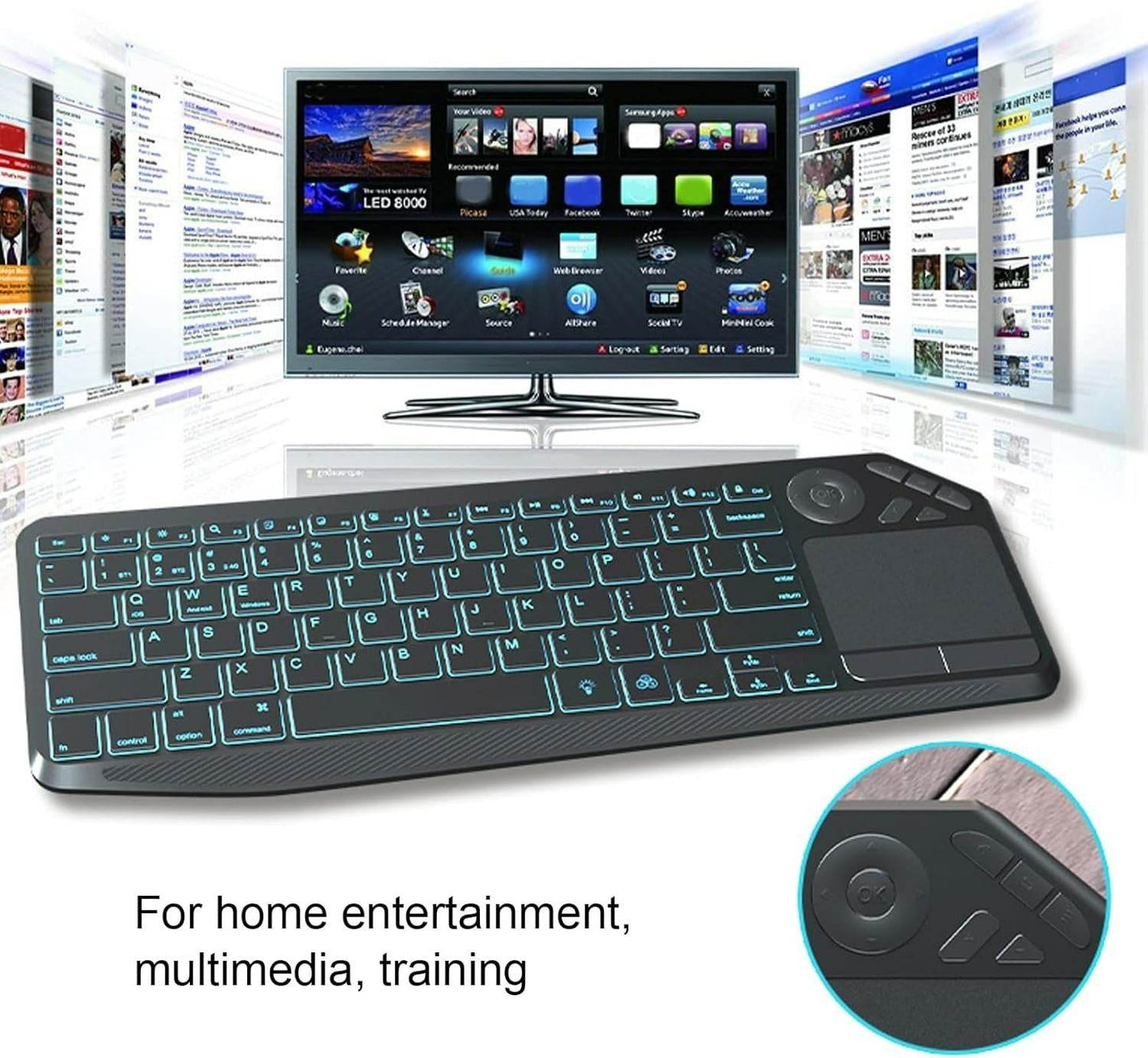 Wireless Touch TV Keyboard with Easy Media Control and Touchpad - DMC Wholesale