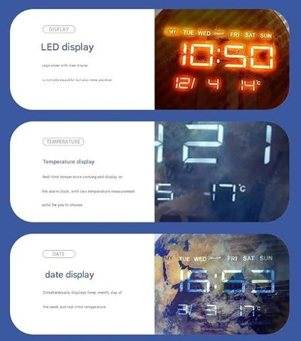 LED Digital Wall Clock (24.5 cm) - Alt View