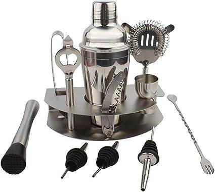 Silver Stainless Steel Cocktail Shaker Set (12 pcs) - Alt View