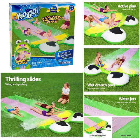 Friendly Frog Lawn Water Slide (4.8m) - Alt View