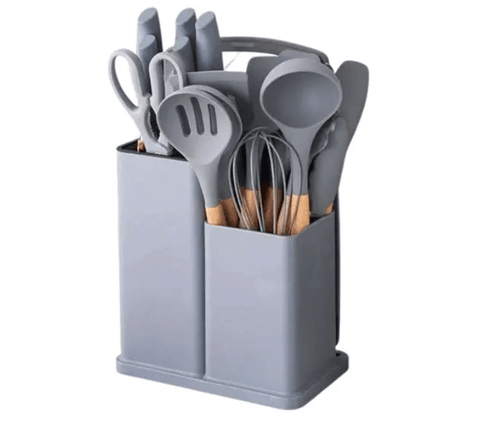 Kitchenware Set With Mini Utensils (Grey or Black) - Alt View