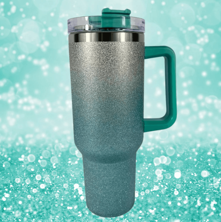 Stainless Steel Vacuum Insulated Glitter Tumbler with Lid (1200ml) - DMC Wholesale