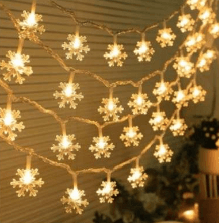 Battery Operated Snow Flake String Lights (20L)(3M)(Yellow) - DMC Wholesale