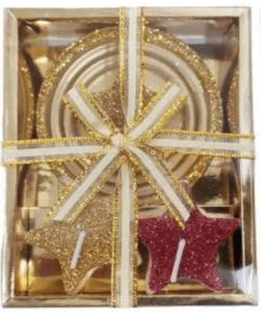 Mini Christmas Unscented Tealights Set 3 (4 pcs)(10x12x4cm) - DMC Wholesale