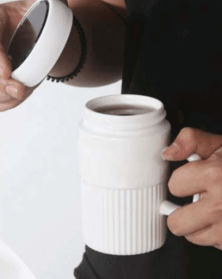 Ceramic Cup With Lid (400ml)