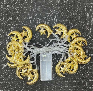 Battery Operated Solid Moon Star String Lights (20L)(3M)(Yellow)