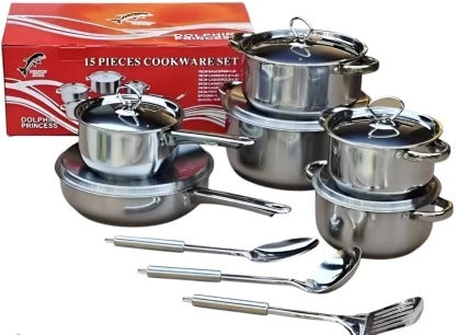 Stainless Steel Cookware Set (15pcs)