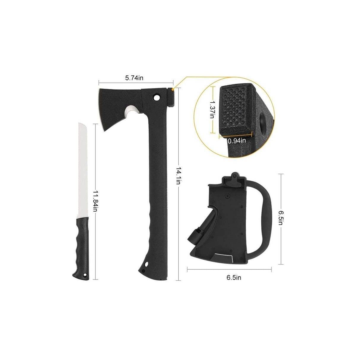 Tomahawk Axe with Knife, Flint & Whistle - DMC Wholesale