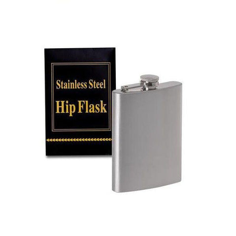 Hip Flask Silver Stainless Steel - Alt View