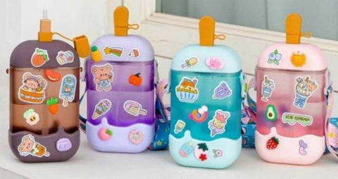 Funky Kids Water Bottle with Straw - Alt View