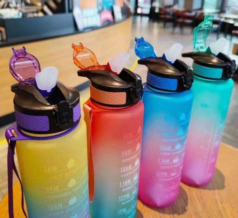 Motivational Time Marker Water Bottle (1L) - Alt View