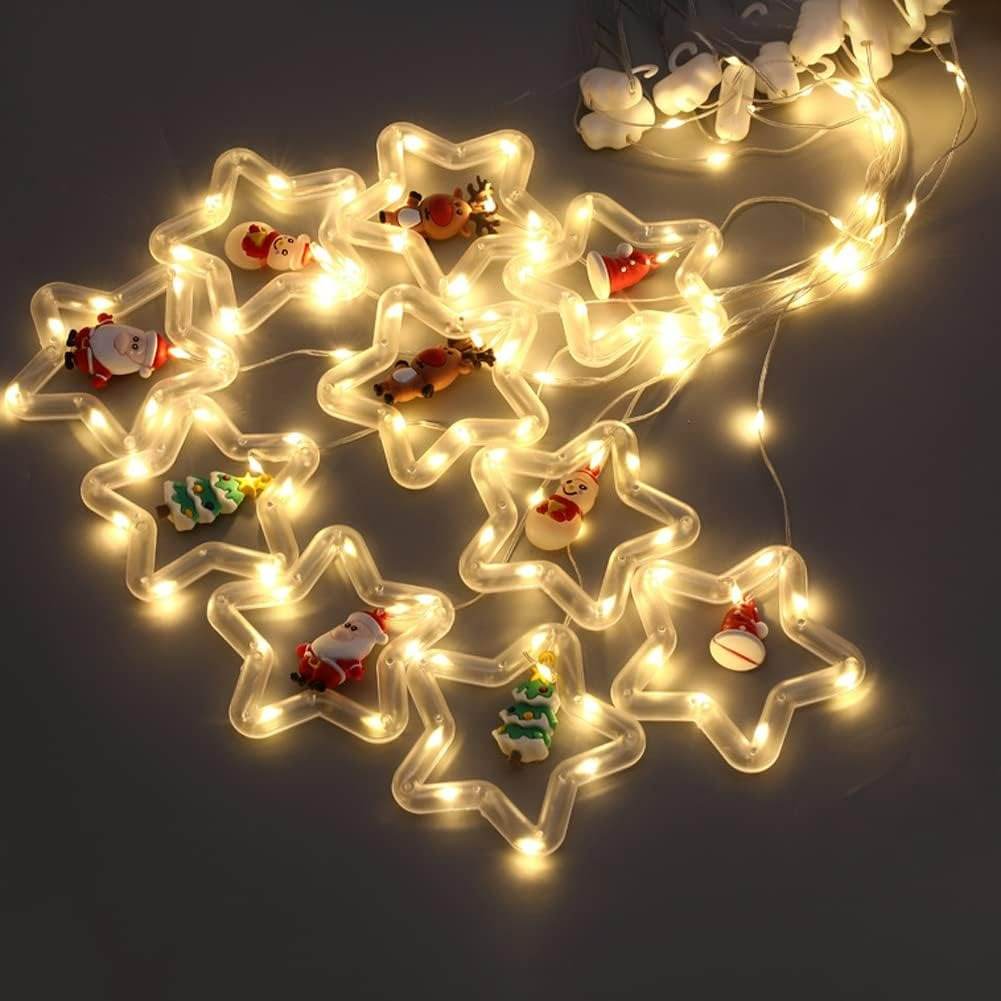 Star Window Curtain Lights With Pendants - DMC Wholesale