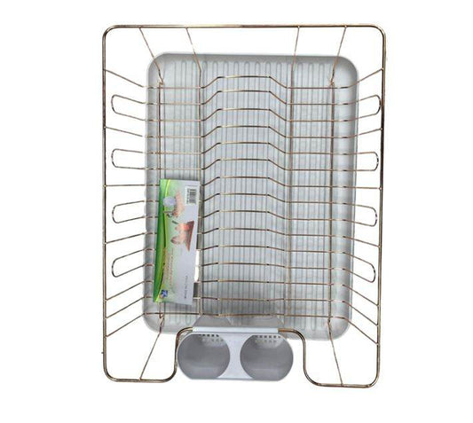 Dish Rack Drainer With Drip Tray (Grey) - DMC Wholesale