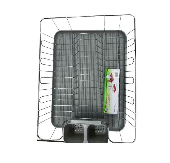 Dish Rack Drainer With Drip Tray (Grey) - DMC Wholesale