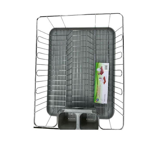 Dish Rack Drainer With Drip Tray (Grey) - DMC Wholesale