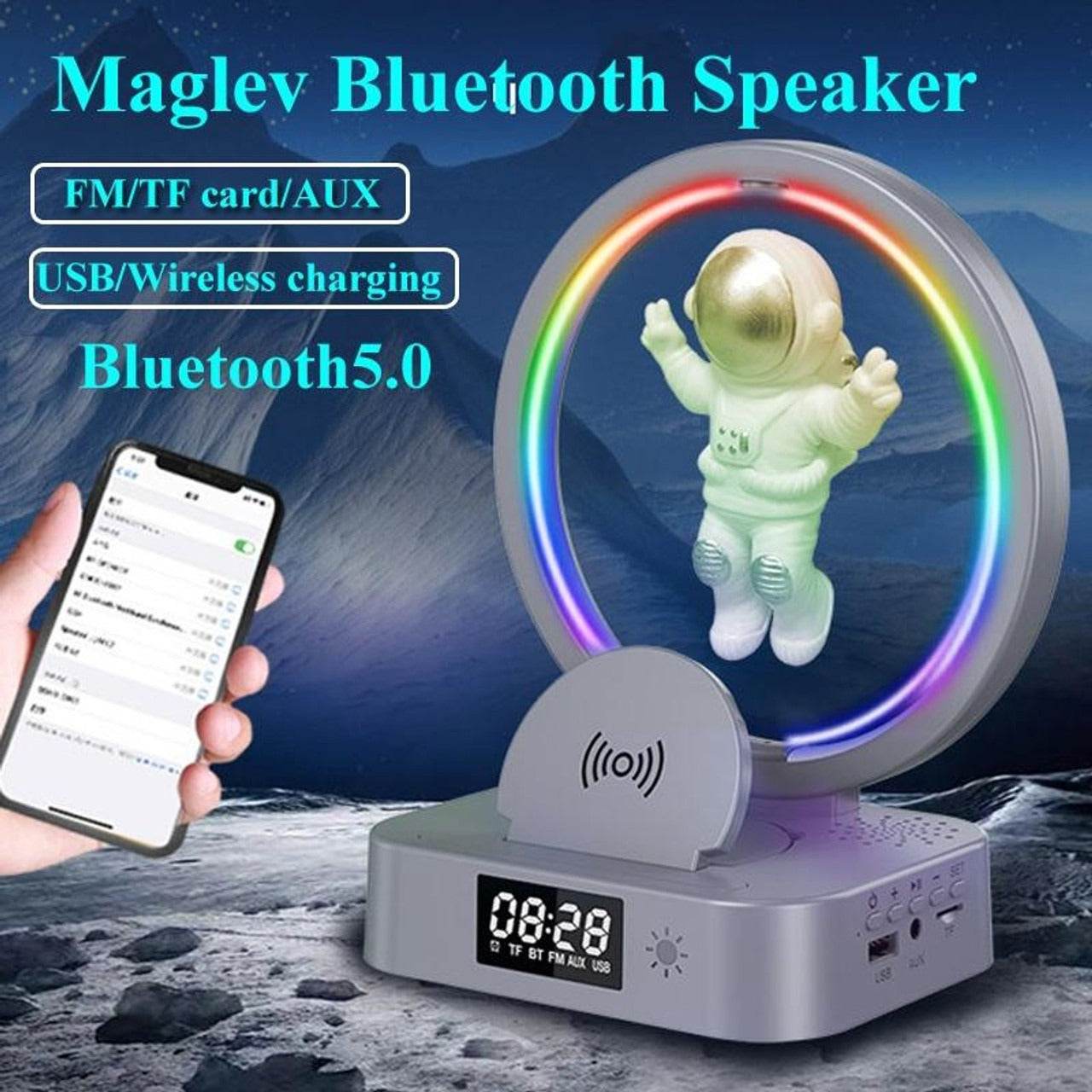 Magnetic Levitation Astronaut TWS Bluetooth Speaker Clock - DMC Wholesale