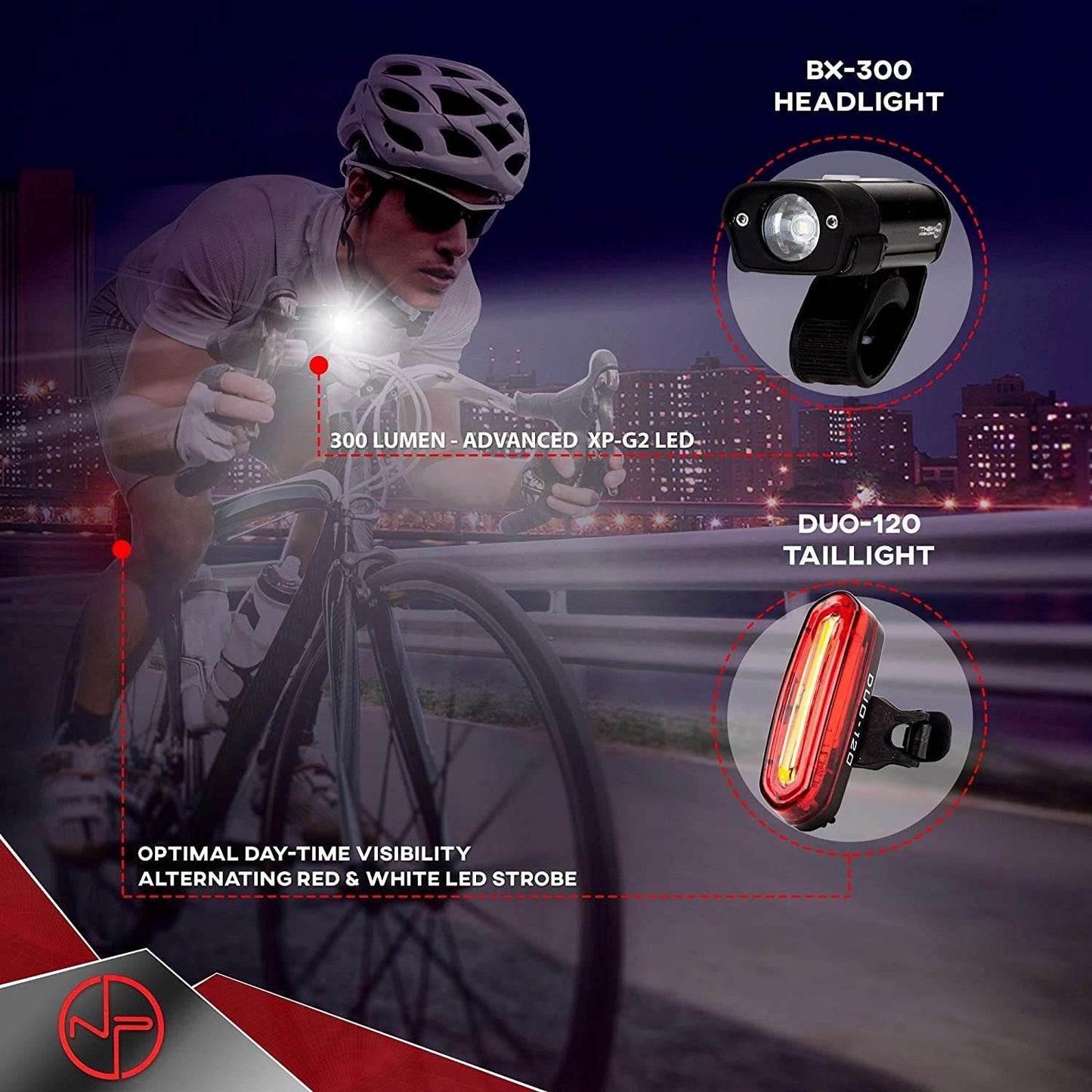 Rechargeable Bicycle Light Set (2pcs) - DMC Wholesale