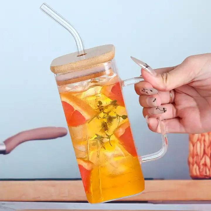 Clear Glassware Mug With Straw - DMC Wholesale