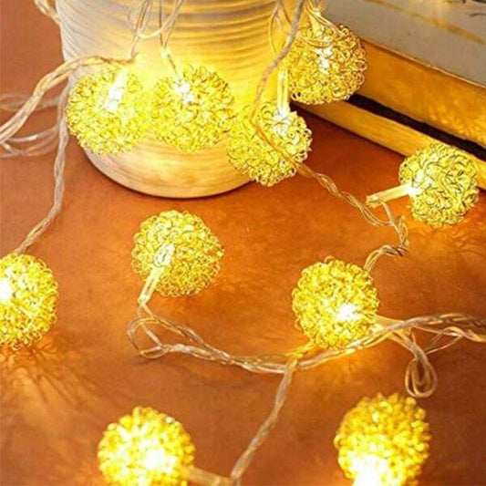 Decorative Snow Ball String Light (10L)(3m)(Yellow) - DMC Wholesale