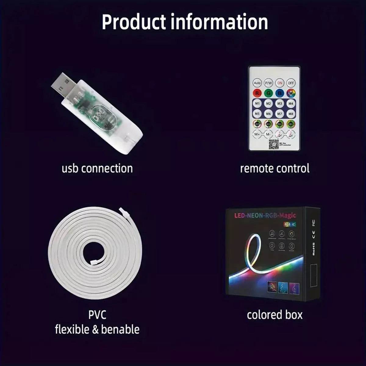 LED RGB Indoor Strip Light With Remote Control (5m) - DMC Wholesale