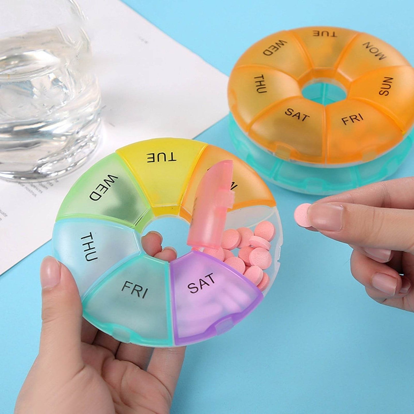 Cute Round 7 Day Week Organiser Pill Holder - DMC Wholesale