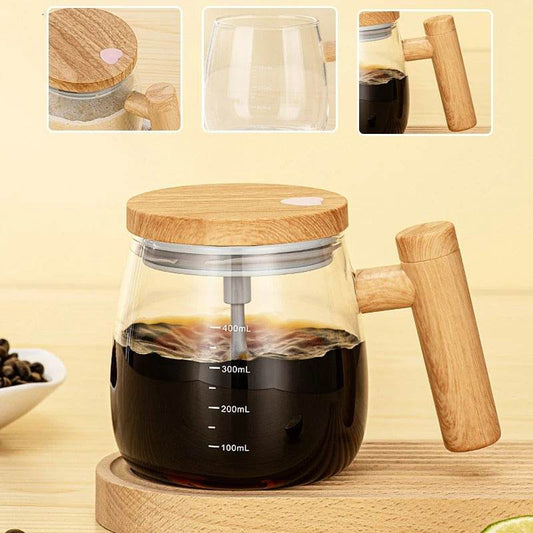 Portable Electric Stirring Glass Coffee Cup (400ml) - DMC Wholesale