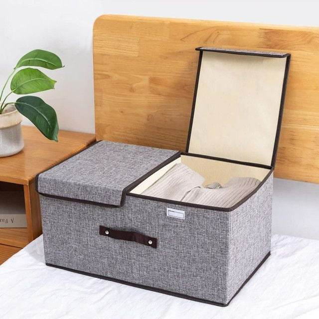 Folding Non-Woven Storage Box With Double Lid (Each) - DMC Wholesale
