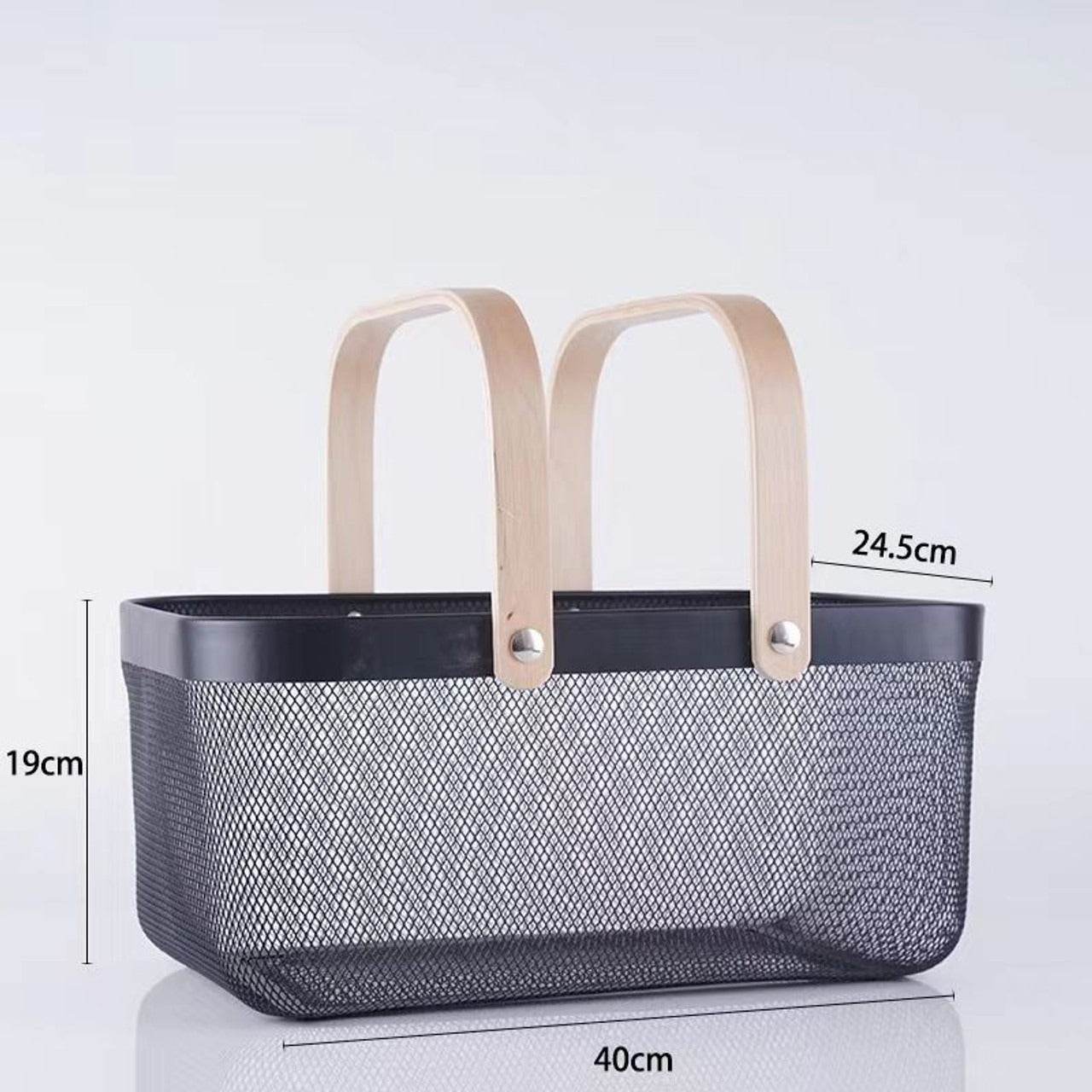 Steel Wire Basket With Handle (Large) - DMC Wholesale