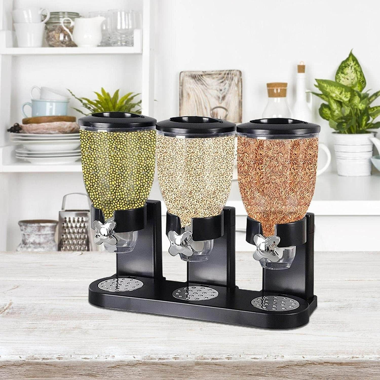 Triple Canister Dry Food Dispenser - DMC Wholesale