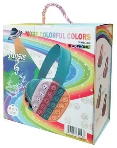 Bluetooth Pop It Headphones (Pink) - Alt View