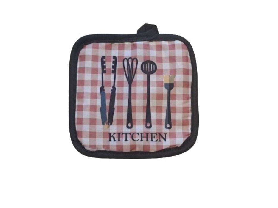 Check Oven Mitt And Potholder Set (Checkered)(2 pcs) - DMC Wholesale