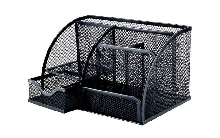 Mesh Metal Desk Storage Organiser (5 Compartment) - DMC Wholesale