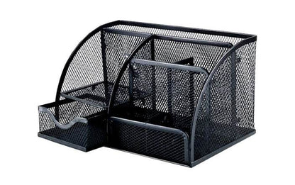Mesh Metal Desk Storage Organiser (5 Compartment) - DMC Wholesale