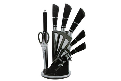Delicate Touch Knife Set With Rotating Stand (9 pcs) - DMC Wholesale