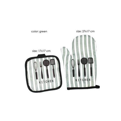 Kitchen Oven Mittens (Striped)(2pcs) - DMC Wholesale