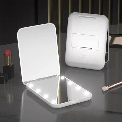 Portable Handheld Foldable Led Light Makeup Mirror - DMC Wholesale