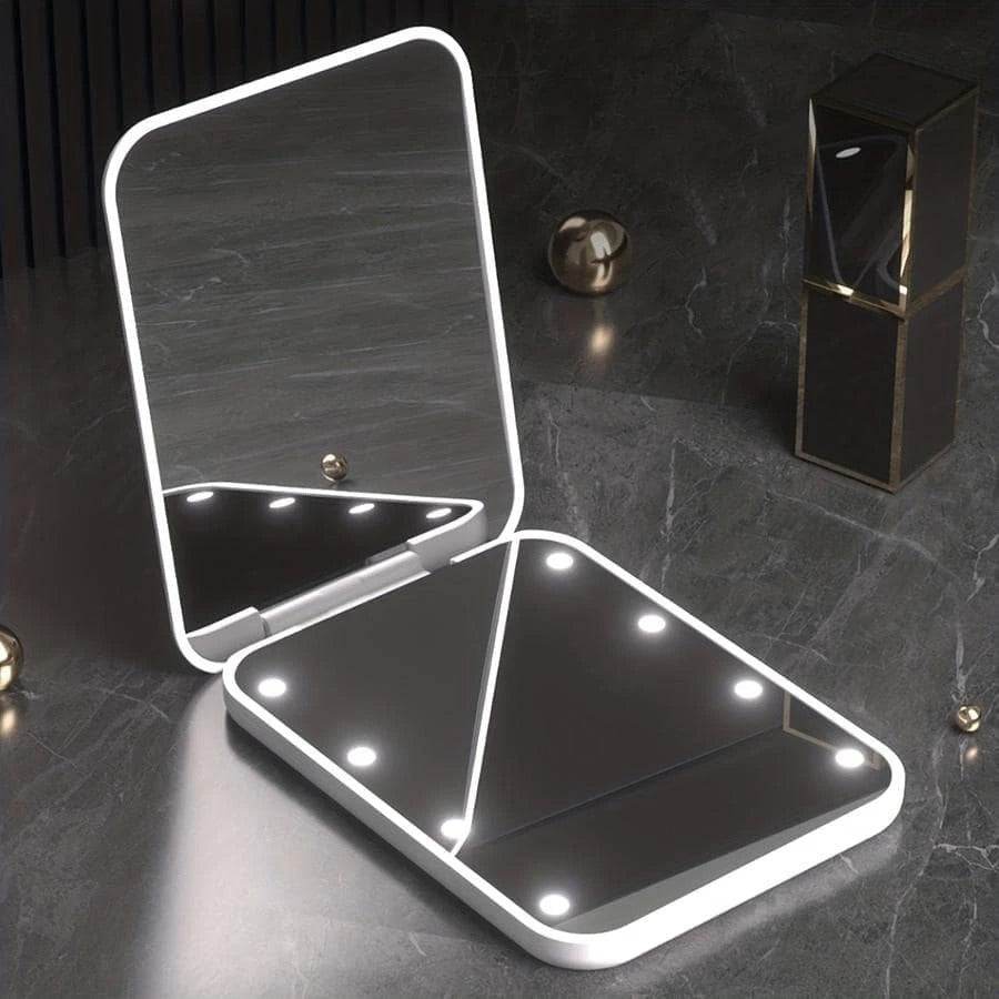 Portable Handheld Foldable Led Light Makeup Mirror - DMC Wholesale