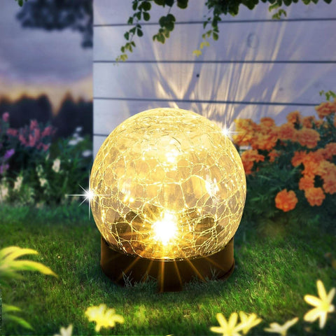 Solar Cracked Glass Globe Ball Set (2 pcs) - Alt View