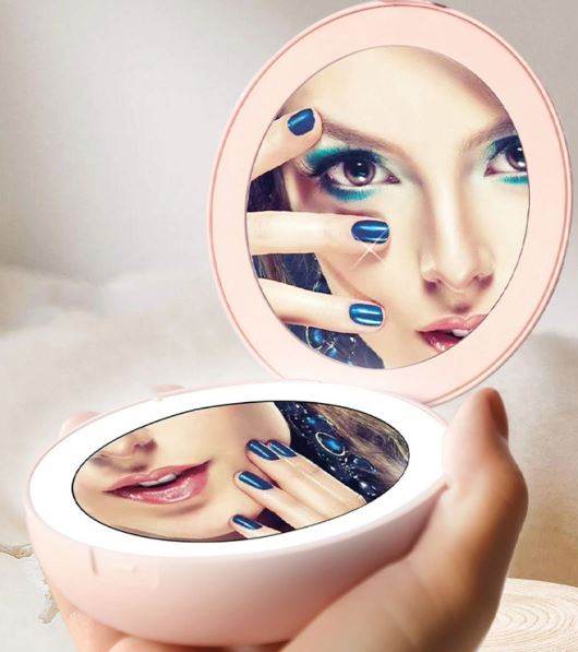 Hand Warmer With LED Makeup Mirror - DMC Wholesale