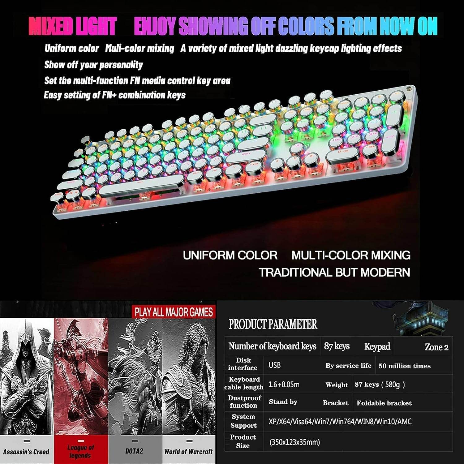 Steel Pro Mechanical Gaming and Office Keyboard - DMC Wholesale