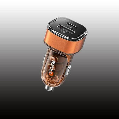Transparent USB and C-Type Car Fast Charger - DMC Wholesale