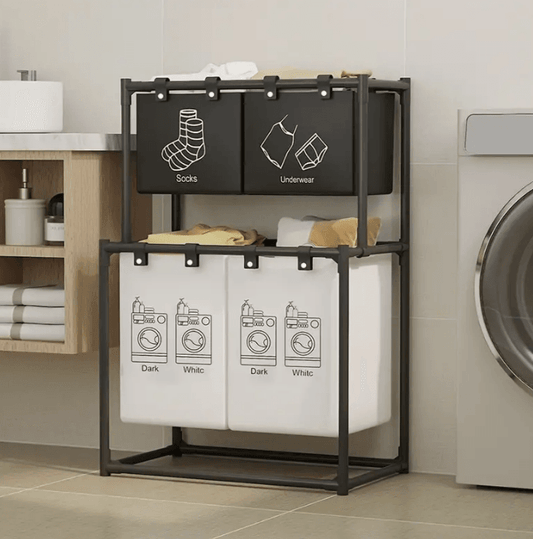 4in1 Laundry Sorter Basket (2 Tier) - DMC Wholesale