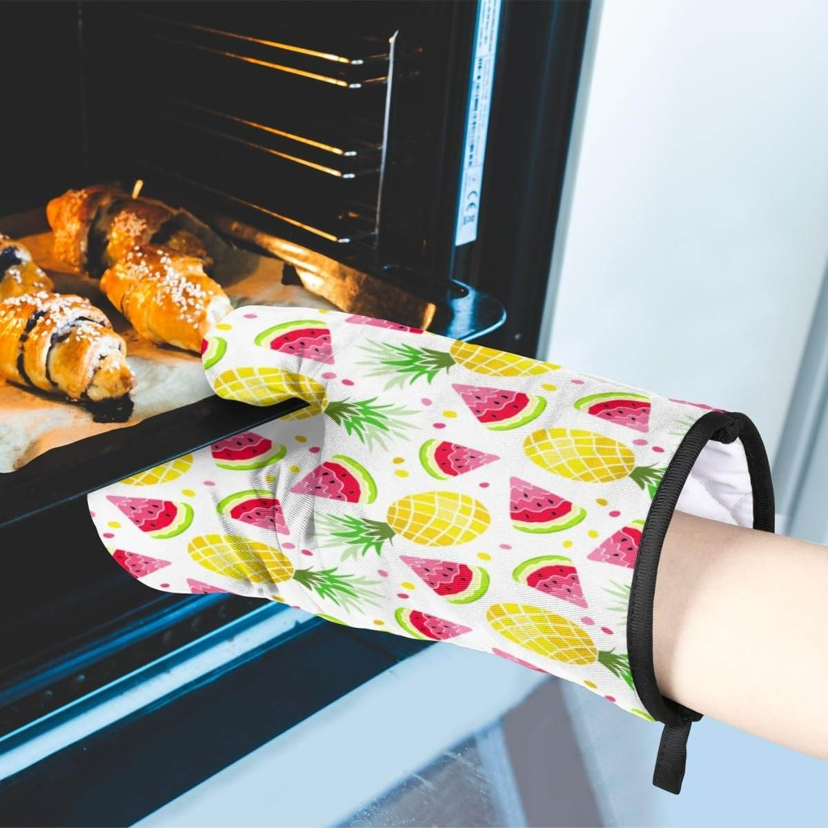 Fruit Print Oven Mitt And Potholder Set (2 pcs) - DMC Wholesale
