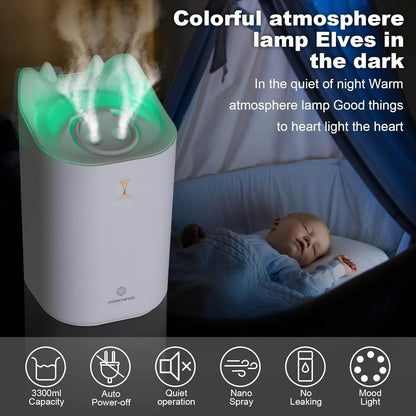 Large Beautiful Mood Two Way Port Humidifier (3.3L) - DMC Wholesale