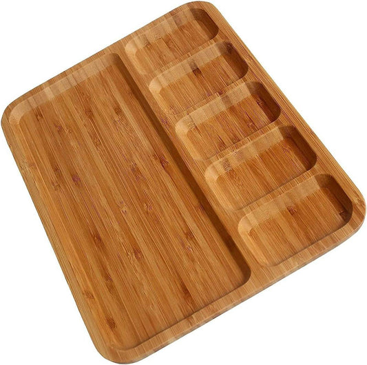 Bamboo Appetizer Platter (6 Compartment) - DMC Wholesale