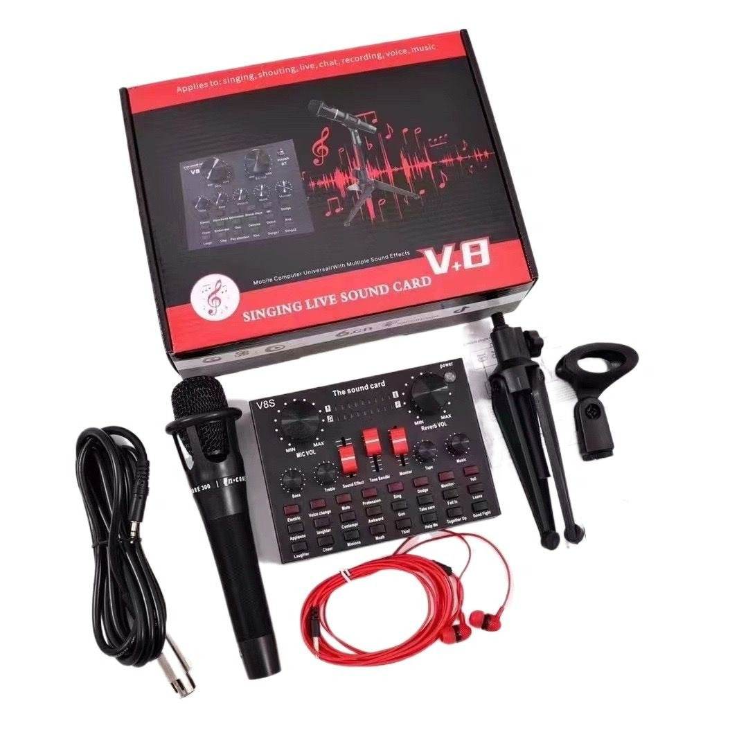 V8 Sound Card And Microphone Set - DMC Wholesale