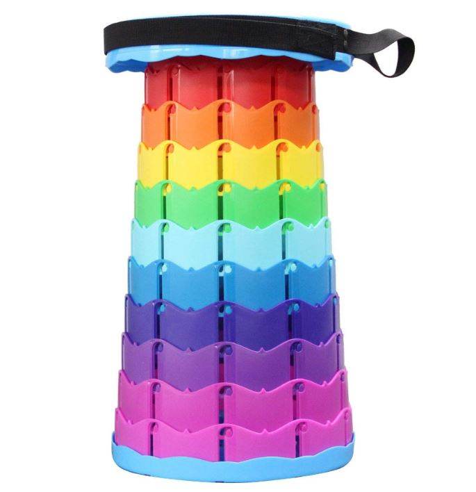 Rainbow Retractable Telescopic Portable Camping Seat - DMC Wholesale